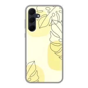 Силконовий чохол з принтом в квітах на Samsung Galaxy A35 (5G) (Жовта монстера арт)