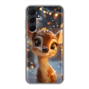 Яскравий чохол для Samsung Galaxy A35 (5G) з Зимові Оленята (Оленятко серед гірлянд)