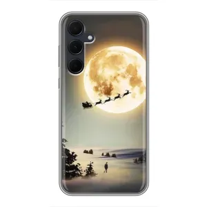 Новорічні, Святкові Чохли для Samsung Galaxy A35 (5G) - 2024 год (Санта на місяці)