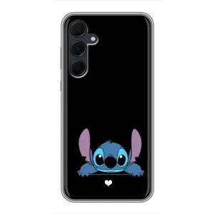 Чохол з принтом Стіч на Samsung Galaxy A35 (5G) (Стіч на чорному)