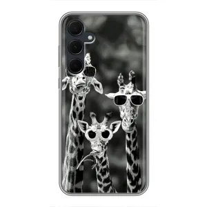 Силіконовий чохол з КАРТИНКАМИ літо для Samsung Galaxy A35 (5G) (AlphaPrint) (Жирафи в окулярах)