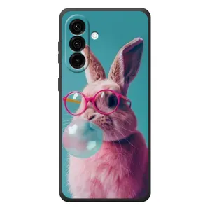 Чехол с принтом стильные животные для Гелекси А37 (Кролик в очках)