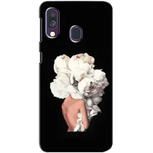 Чехлы (ART) Цветы на Samsung Galaxy A40 2019 (A405F) (VPrint) (Білі квіти)