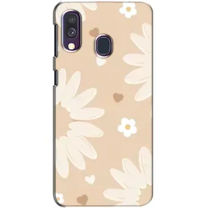 Чохол з принтом «Бежеві квіти» для Samsung Galaxy A40 2019 (A405F)