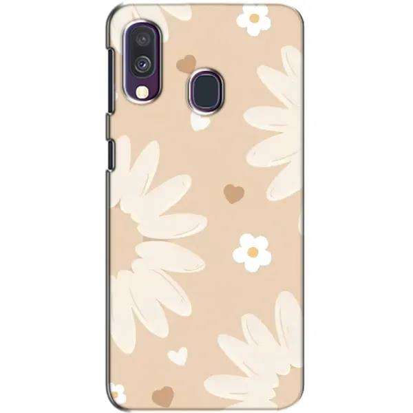 Чохол з принтом «Бежеві квіти» для Samsung Galaxy A40 2019 (A405F)