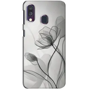 Чохол з принтом «Чорні квіти» для Samsung Galaxy A40 2019 (A405F)