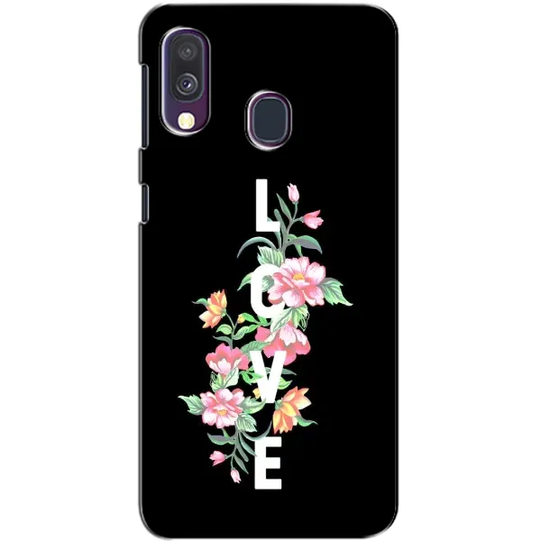 Чехол с принтом «Цветы LOVE» для Samsung Galaxy A40 2019 (A405F)