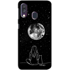 Чохол з малюнком кіт на Samsung Galaxy A40 2019 (A405F) (Дівчина з котом)
