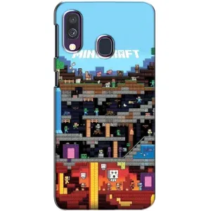 Чохол Майнкрафт на Samsung Galaxy A40 2019 (A405F) (AlphaPrint) Minecraft (фон Minecraft)