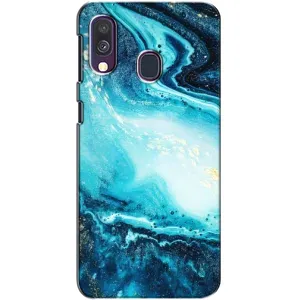 Мраморний чехол на Samsung Galaxy A40 2019 (A405F) (VPrint) (Блакитний мрамор)