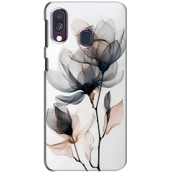 Чохол з принтом «Квіти на білому» для Samsung Galaxy A40 2019 (A405F)