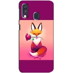 Чохли з картинкою Лисичка для Samsung Galaxy A40 2019 (A405F) (VPrint) (Лиса з трояндою)