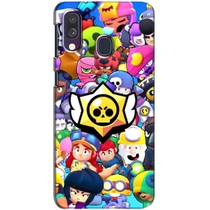Чехол для Samsung Galaxy A40 2019 (A405F) Бравл Старс (VPrint) (Лого Brawl Stars)