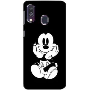 Міккі Маус чохол для Samsung Galaxy A40 2019 (A405F) (AlphaPrint - Мультяшні) (Маус на чорному)