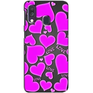 Чехлы для любимой на Самсунг Галаксі A40 2019 (A405F) (VPrint) (Pink hearts)