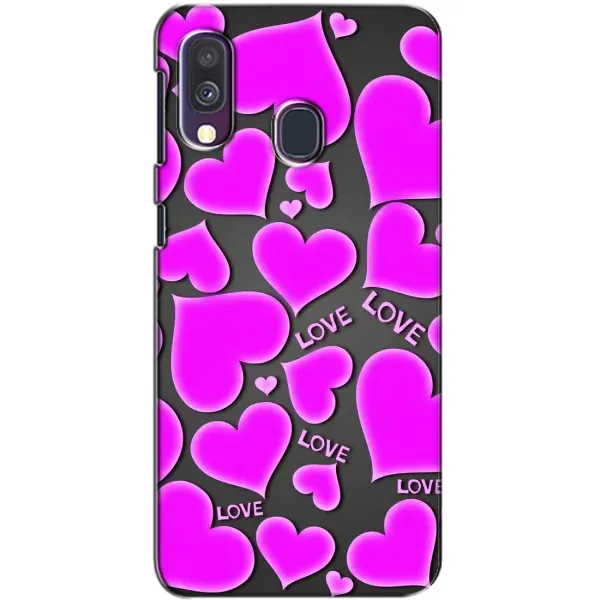 Чехол с принтом «Pink hearts» для Samsung Galaxy A40 2019 (A405F)