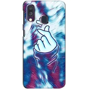 Чохол з принтом для Samsung Galaxy A40 2019 (A405F) (AlphaPrint - Знак сердечка) (Радужне серце)