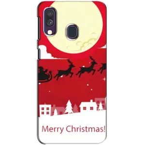 Різдвяні Чохли для Samsung Galaxy A40 2019 (A405F) (VPrint) (Санта з оленями)