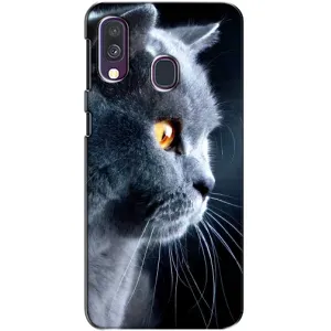 Чохли з Котиками для Samsung Galaxy A40 2019 (A405F) (VPrint) (Сірий Кіт)