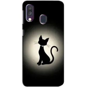 Чохол з принтом для Samsung Galaxy A40 2019 (A405F) (AlphaPrint) Модні коти (Силует котика)