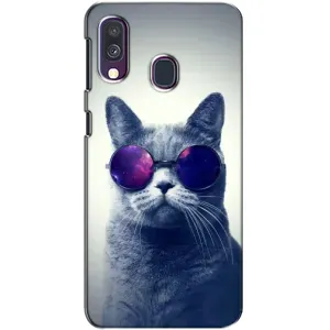 Чохол з принтом для Samsung Galaxy A40 2019 (A405F) (AlphaPrint) Модні коти (Стильний кіт)