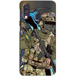 Чехлы с картинкой ЗСУ для Samsung Galaxy A40 2019 (A405F) (AlphaPrint) (Воїн ЗСУ)