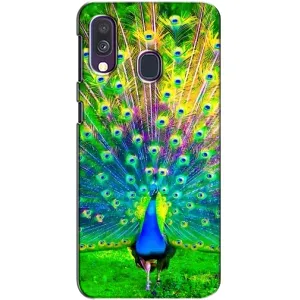 Чохол з пташками на Samsung Galaxy A40 2019 (A405F) (VPrint) (Яскравий Павлин)