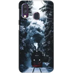 Новорічні, Святкові Чохли для Samsung Galaxy A40 2019 (A405F) - 2024 год (Зимовий потяг)