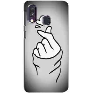 Чохол з принтом для Samsung Galaxy A40 2019 (A405F) (AlphaPrint - Знак сердечка) (Значок Love)