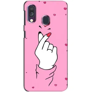 Чохол з принтом для Samsung Galaxy A40 2019 (A405F) (AlphaPrint - Знак сердечка) (Знак Love)