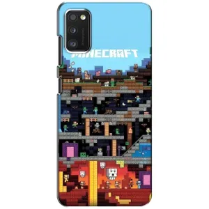Чехол Майнкрафт на Samsung Galaxy A41 (A415) (AlphaPrint) Minecraft (фон Minecraft)