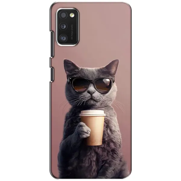 Чехол с принтом «Кот с кофе» для Samsung Galaxy A41 (A415)