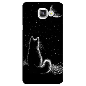 Чехол с принтом для Samsung Galaxy A5 2016 / A5100 / A510F (AlphaPrint) Модные коты (Котик и луна)