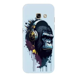 Чехол с Обезьянами Samsung Galaxy A5 2017 / A520 / A520F - (AlphaPrint) (Горилла в наушниках)