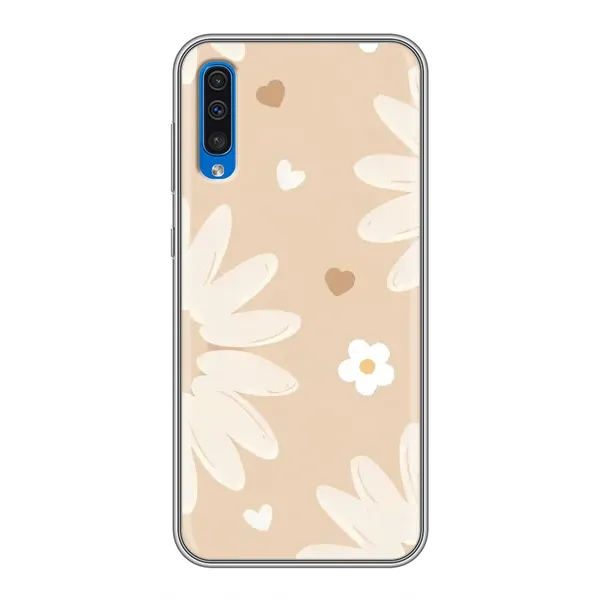 Чехол с принтом «Бежевые цветы» для Samsung Galaxy A50 2019 (A505F)