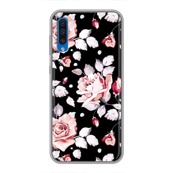 Чехол с принтом «Цветочки на черном» для Samsung Galaxy A50 2019 (A505F)