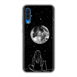 Чехол с рисунком кот на Samsung Galaxy A50 2019 (A505F) (Девушка с котом)