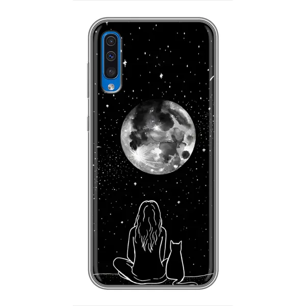 Чехол с принтом «Девушка с котом» для Samsung Galaxy A50 2019 (A505F)
