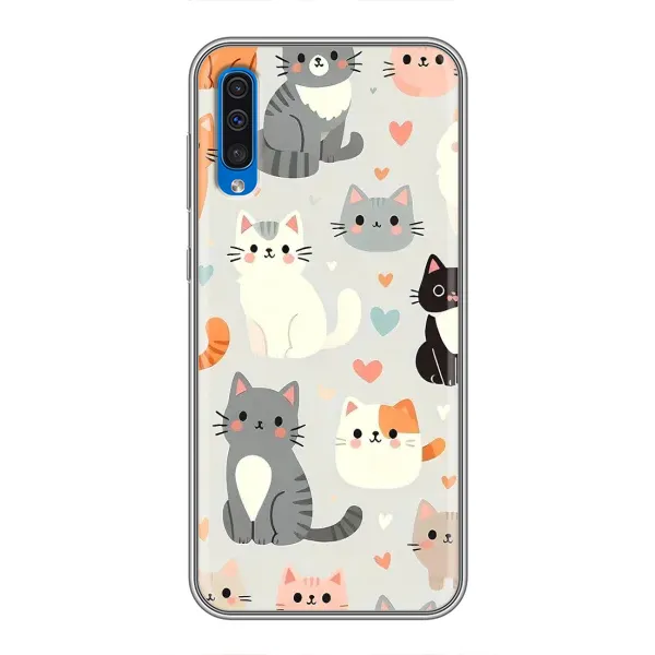 Чехол с принтом «Коллаж котов» для Samsung Galaxy A50 2019 (A505F)