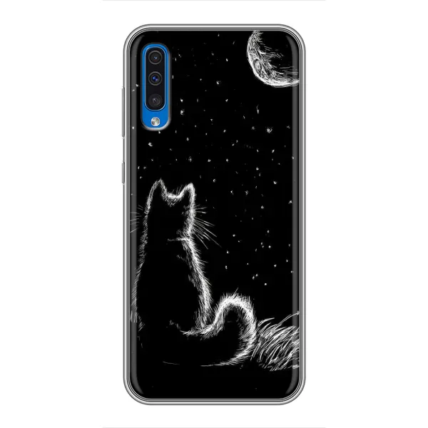 Чехол с принтом «Котик и луна» для Samsung Galaxy A50 2019 (A505F) Чехол с принтом «Котик и луна» для Samsung Galaxy A50 2019 (A505F)
