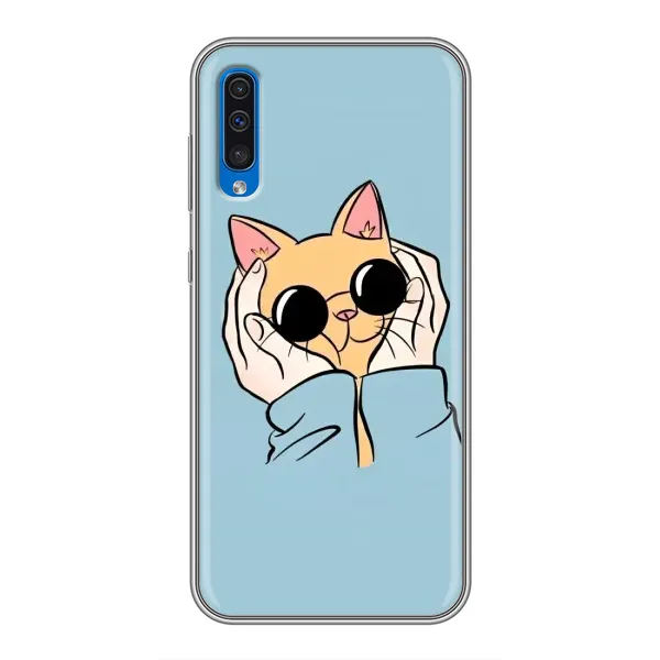 Чехол с принтом «Котик в очках» для Samsung Galaxy A50 2019 (A505F)