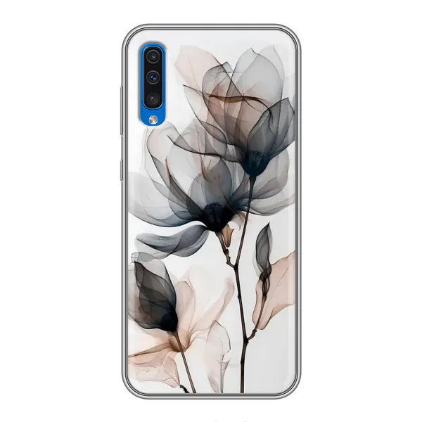 Чехол с принтом «Цветы на белом» для Samsung Galaxy A50 2019 (A505F)