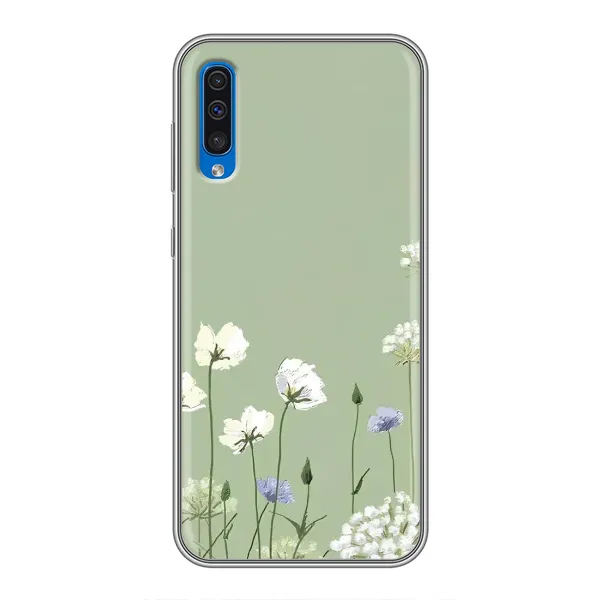 Чехол с принтом «Цветы на зеленом» для Samsung Galaxy A50 2019 (A505F)