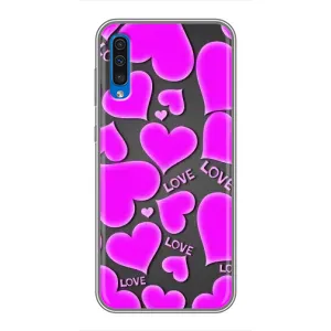 Чехлы для любимой на Самсунг А50 (2019) (VPrint) (Pink hearts)