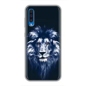 Чехол со Львом для Samsung Galaxy A50 2019 (A505F) (VPrint) (Синий Лев)