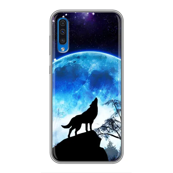 Чехол с принтом «Волк на луну» для Samsung Galaxy A50 2019 (A505F)