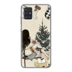 Різдвяні, Святкові Чохли для Samsung Galaxy A51 5G (A516) (Дівчина з ялинкою)
