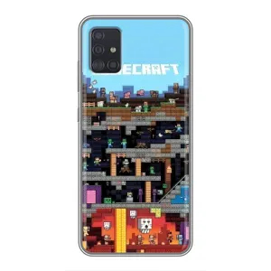 Чехол Майнкрафт на Samsung Galaxy A51 5G (A516) (AlphaPrint) Minecraft (фон Minecraft)