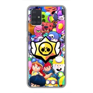 Чехол для Samsung Galaxy A51 5G (A516) Бравл Старс (VPrint) (Лого Brawl Stars)