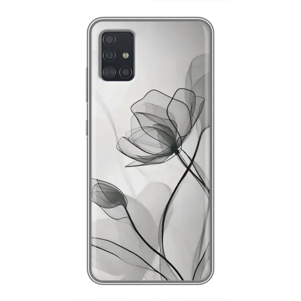 Чохол з принтом «Чорні квіти» для Samsung Galaxy A51 (A515)